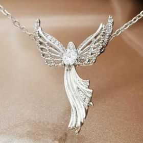 Peng Yi Wish Explosion Model Christian Virgin Mary Pendant (Option: Silver white diamonds-2PCS)