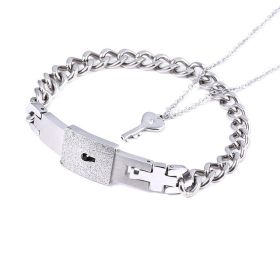 Fashion Jewelry Titanium Steel Couple Love Lock, Bracelet, Key Set, Necklace (Option: 16 Style)