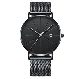 Simple calendar watch male creative waterproof quartz watch (Option: 1style)