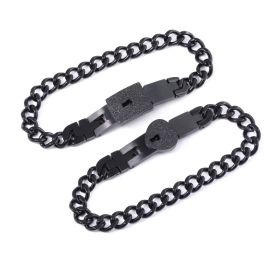 Fashion Jewelry Titanium Steel Couple Love Lock, Bracelet, Key Set, Necklace (Option: 13 Style)