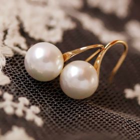 Simple pearl earrings for women (Option: White pearl)