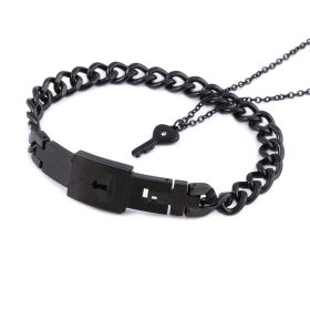 Fashion Jewelry Titanium Steel Couple Love Lock, Bracelet, Key Set, Necklace (Option: 15 Style)