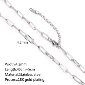 Stainless Steel Vacuum Vapor Plating 18K Gold Color Protection Lip Chain Accessories (Option: DY6781)