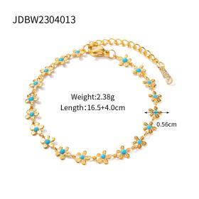National Style Pastoral Oil-spot Glaze Flowers Necklace Bracelet Jewelry (Option: JDBW2304013)