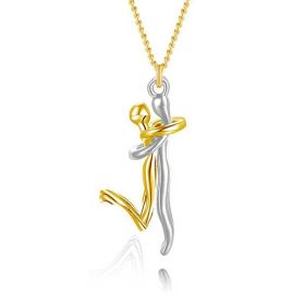 Couple's Pendant Humanoid Hug Necklace (Option: Gold-Medium)