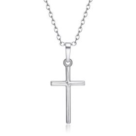 Fashion Simple Cross Pendant Necklace (Color: silver)