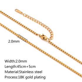 Stainless Steel Vacuum Vapor Plating 18K Gold Color Protection Lip Chain Accessories (Option: DY6842)