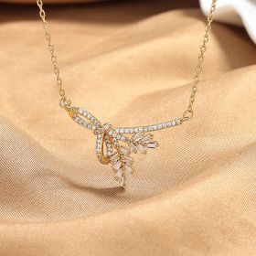 New Wheat Tassel Necklace Women's Design Sense (Color: Gold)