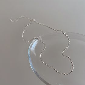 Irregular Zircon Pearl Metal Pendant For Women (Option: Beans Chain Necklace)