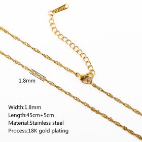 Stainless Steel Vacuum Vapor Plating 18K Gold Color Protection Lip Chain Accessories (Option: DY6742)
