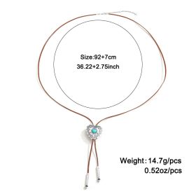 European And American Retro Turquoise Cross Necklace (Option: Style 2)