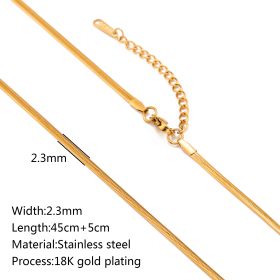Stainless Steel Vacuum Vapor Plating 18K Gold Color Protection Lip Chain Accessories (Option: DY6762)