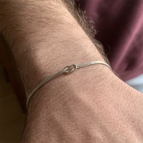 Stainless Steel Valentine's Day Knot Snake Chain Necklace Hand Knotted Bracelet (Option: Steel Bracelet)