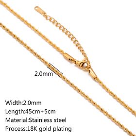 Stainless Steel Vacuum Vapor Plating 18K Gold Color Protection Lip Chain Accessories (Option: DY6772)