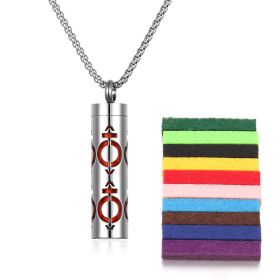 Aromatherapy Pendant Perfume Bottle Essential Oil Titanium Steel (Option: N0461 plus 10cotton pads)