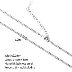 Stainless Steel Vacuum Vapor Plating 18K Gold Color Protection Lip Chain Accessories (Option: DY6831)
