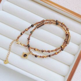 Autumn And Winter Maillard Color Necklace For Women (Option: Tigereye Pendant)