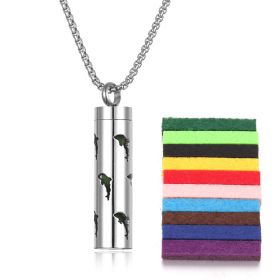 Aromatherapy Pendant Perfume Bottle Essential Oil Titanium Steel (Option: N04612 plus 10cotton pads)