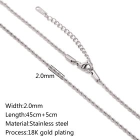 Stainless Steel Vacuum Vapor Plating 18K Gold Color Protection Lip Chain Accessories (Option: DY6771)