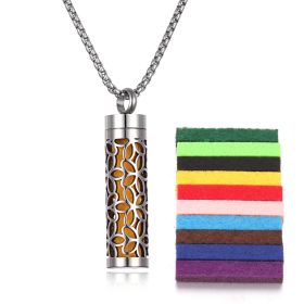 Aromatherapy Pendant Perfume Bottle Essential Oil Titanium Steel (Option: N0469 plus 10cotton pads)