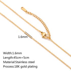 Stainless Steel Vacuum Vapor Plating 18K Gold Color Protection Lip Chain Accessories (Option: DY6802)