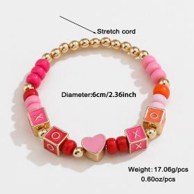 Colorful Beaded Necklace Original Design Square English Combination Bracelet Suit (Option: DNXB04354color)