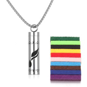 Aromatherapy Pendant Perfume Bottle Essential Oil Titanium Steel (Option: N04615 plus 10cotton pads)