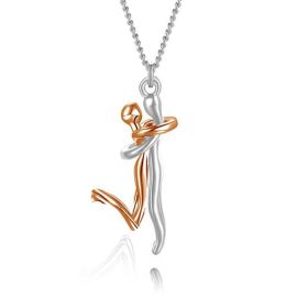 Couple's Pendant Humanoid Hug Necklace (Option: Rose Gold-Large)