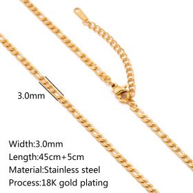 Stainless Steel Vacuum Vapor Plating 18K Gold Color Protection Lip Chain Accessories (Option: DY6732)