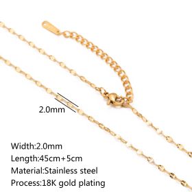 Stainless Steel Vacuum Vapor Plating 18K Gold Color Protection Lip Chain Accessories (Option: DY6752)