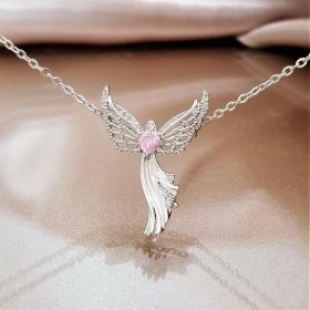 Peng Yi Wish Explosion Model Christian Virgin Mary Pendant (Option: Silver pink diamond-1PCS)