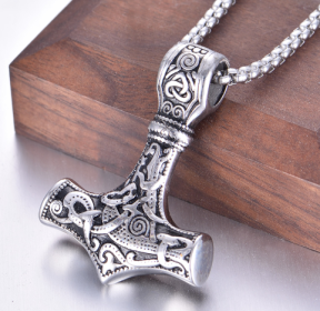 Vintage Nordic Rune Necklaces For Men Stainless Steel Norse Runes Viking Jewerly Pagan Elder Futhark Pendant Amulet Fashion Jewelry (Option: Knotwork)