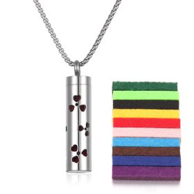 Aromatherapy Pendant Perfume Bottle Essential Oil Titanium Steel (Option: N04614 plus 10cotton pads)