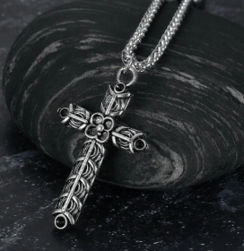 Vintage Nordic Rune Necklaces For Men Stainless Steel Norse Runes Viking Jewerly Pagan Elder Futhark Pendant Amulet Fashion Jewelry (Option: Athelstans Cross)