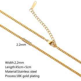 Stainless Steel Vacuum Vapor Plating 18K Gold Color Protection Lip Chain Accessories (Option: DY6832)