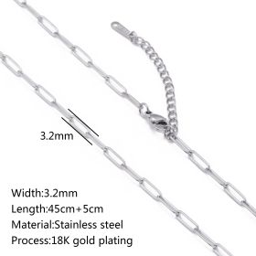 Stainless Steel Vacuum Vapor Plating 18K Gold Color Protection Lip Chain Accessories (Option: DY6791)