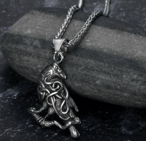 Vintage Nordic Rune Necklaces For Men Stainless Steel Norse Runes Viking Jewerly Pagan Elder Futhark Pendant Amulet Fashion Jewelry (Option: Raven)