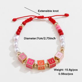 Colorful Beaded Necklace Original Design Square English Combination Bracelet Suit (Option: DNXB04353color)