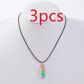 Women's Transparent Geometric Diamond Crystal Necklace (Option: Color-3PCS)