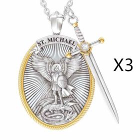 Protection Shield Western Mythology Faith Necklace (Option: Angel necklace-3PCS)