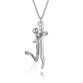 Couple's Pendant Humanoid Hug Necklace (Option: Silver-Small)